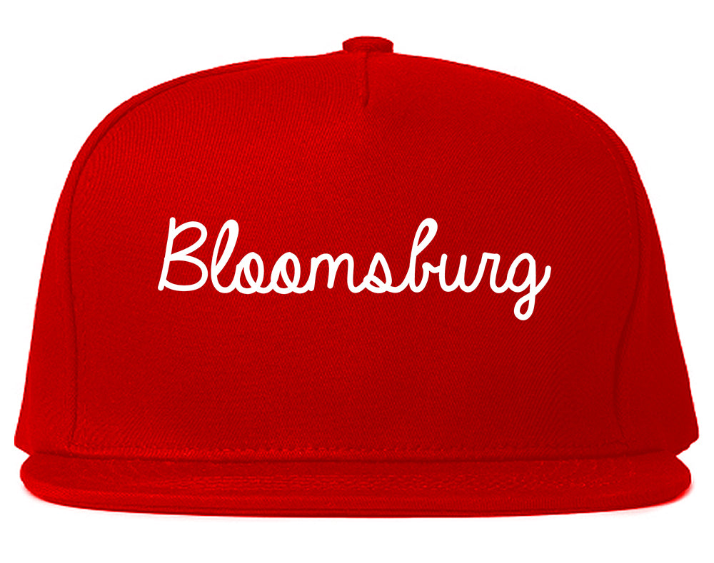 Bloomsburg Pennsylvania PA Script Mens Snapback Hat Red