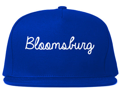 Bloomsburg Pennsylvania PA Script Mens Snapback Hat Royal Blue