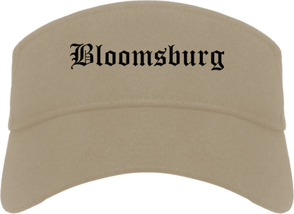 Bloomsburg Pennsylvania PA Old English Mens Visor Cap Hat Khaki