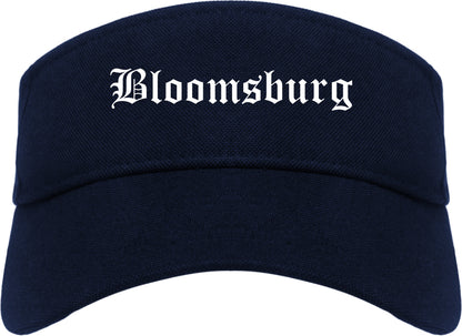 Bloomsburg Pennsylvania PA Old English Mens Visor Cap Hat Navy Blue