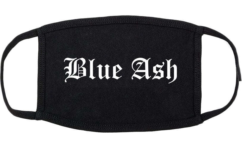 Blue Ash Ohio OH Old English Cotton Face Mask Black
