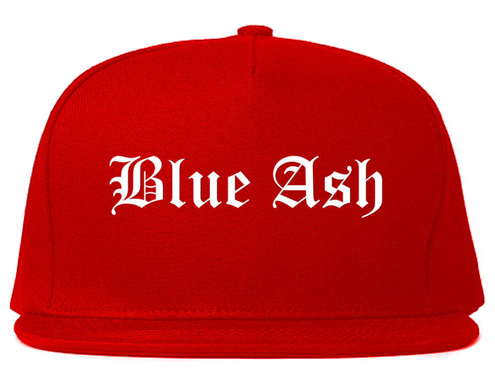 Blue Ash Ohio OH Old English Mens Snapback Hat Red