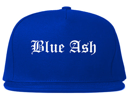 Blue Ash Ohio OH Old English Mens Snapback Hat Royal Blue