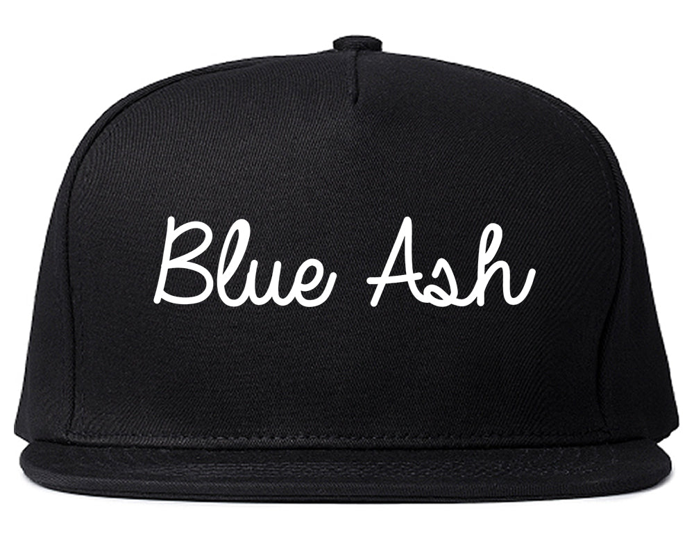 Blue Ash Ohio OH Script Mens Snapback Hat Black