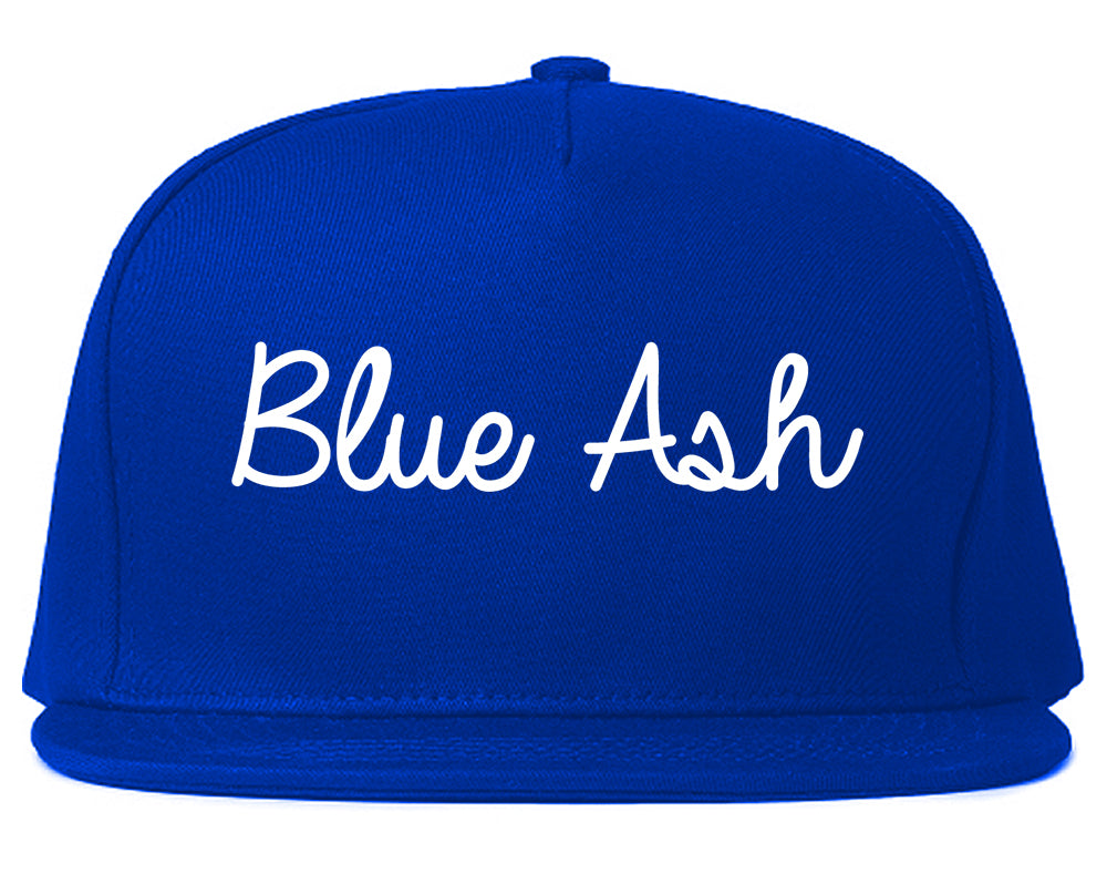 Blue Ash Ohio OH Script Mens Snapback Hat Royal Blue