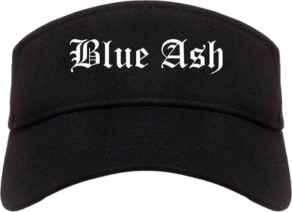 Blue Ash Ohio OH Old English Mens Visor Cap Hat Black