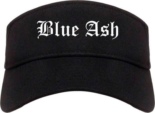 Blue Ash Ohio OH Old English Mens Visor Cap Hat Black