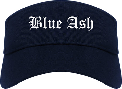 Blue Ash Ohio OH Old English Mens Visor Cap Hat Navy Blue