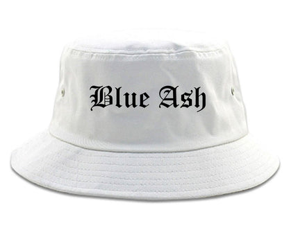 Blue Ash Ohio OH Old English Mens Bucket Hat White