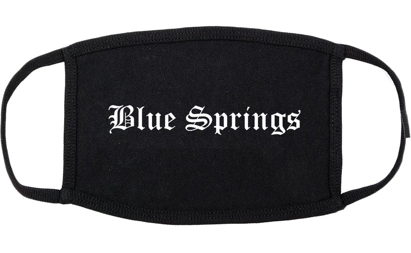 Blue Springs Missouri MO Old English Cotton Face Mask Black