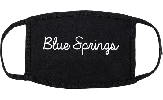 Blue Springs Missouri MO Script Cotton Face Mask Black