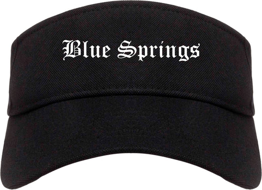 Blue Springs Missouri MO Old English Mens Visor Cap Hat Black
