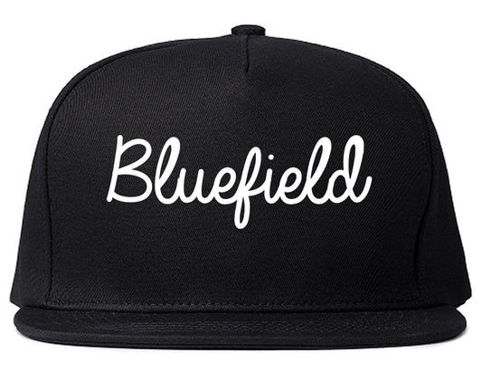 Bluefield Virginia VA Script Mens Snapback Hat Black