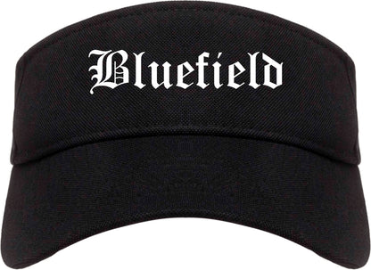 Bluefield Virginia VA Old English Mens Visor Cap Hat Black
