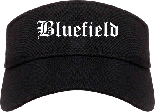 Bluefield West Virginia WV Old English Mens Visor Cap Hat Black