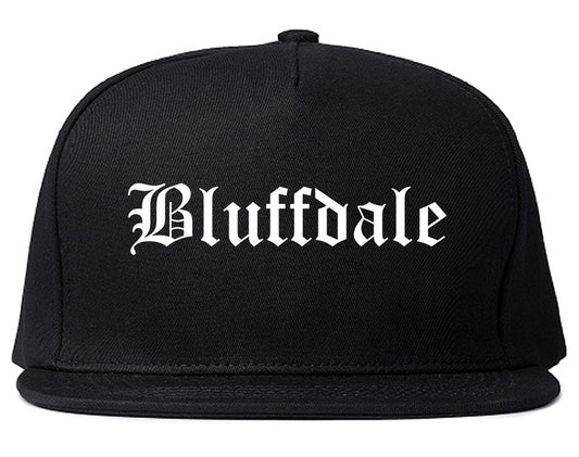 Bluffdale Utah UT Old English Mens Snapback Hat Black