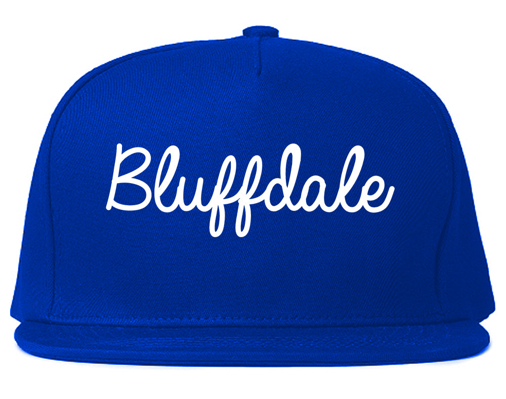 Bluffdale Utah UT Script Mens Snapback Hat Royal Blue