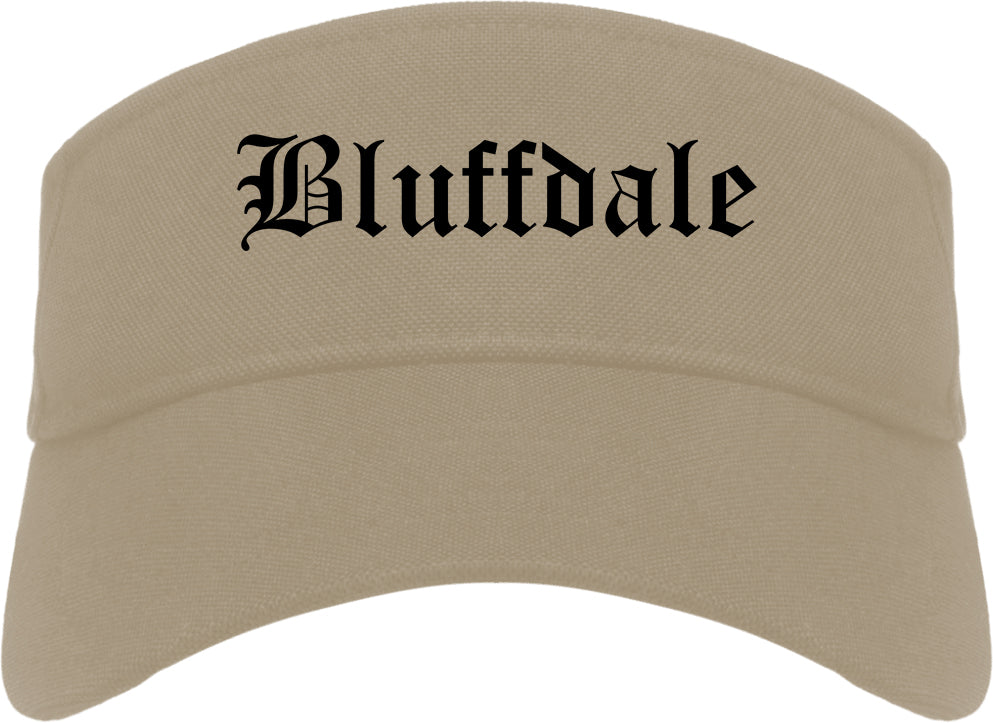 Bluffdale Utah UT Old English Mens Visor Cap Hat Khaki
