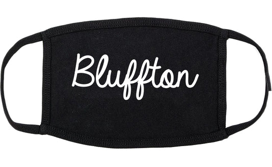 Bluffton Indiana IN Script Cotton Face Mask Black