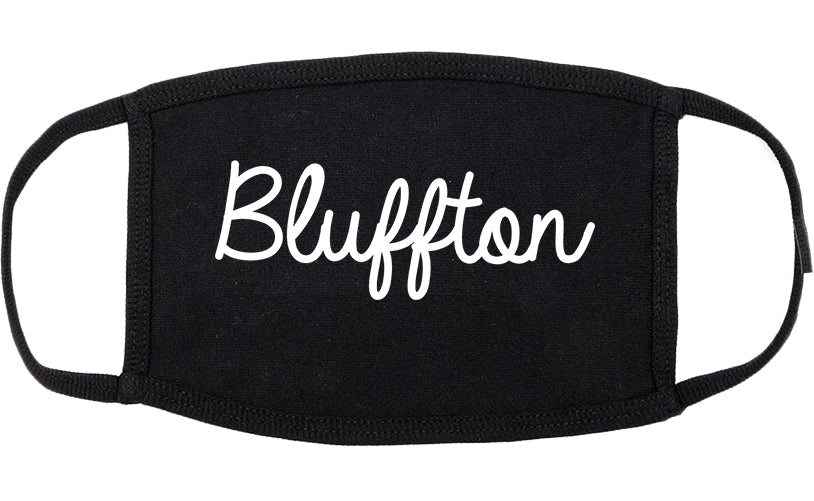 Bluffton South Carolina SC Script Cotton Face Mask Black