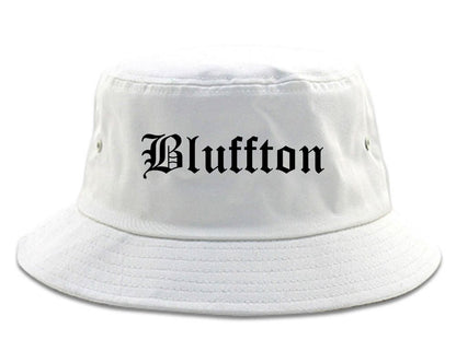 Bluffton South Carolina SC Old English Mens Bucket Hat White