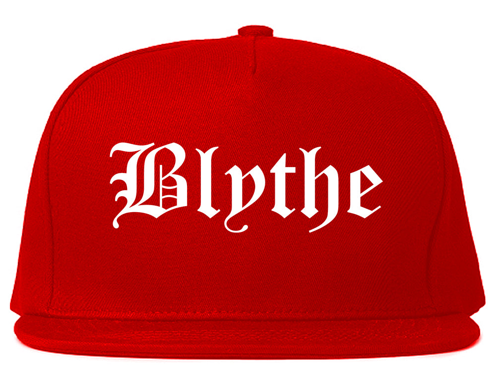Blythe California CA Old English Mens Snapback Hat Red