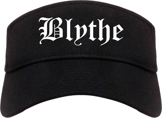 Blythe California CA Old English Mens Visor Cap Hat Black