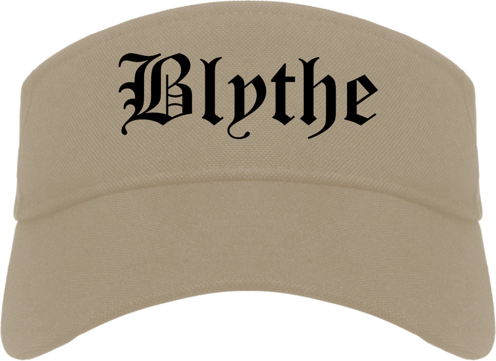 Blythe California CA Old English Mens Visor Cap Hat Khaki