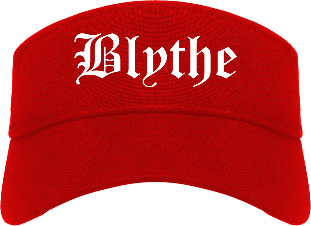 Blythe California CA Old English Mens Visor Cap Hat Red