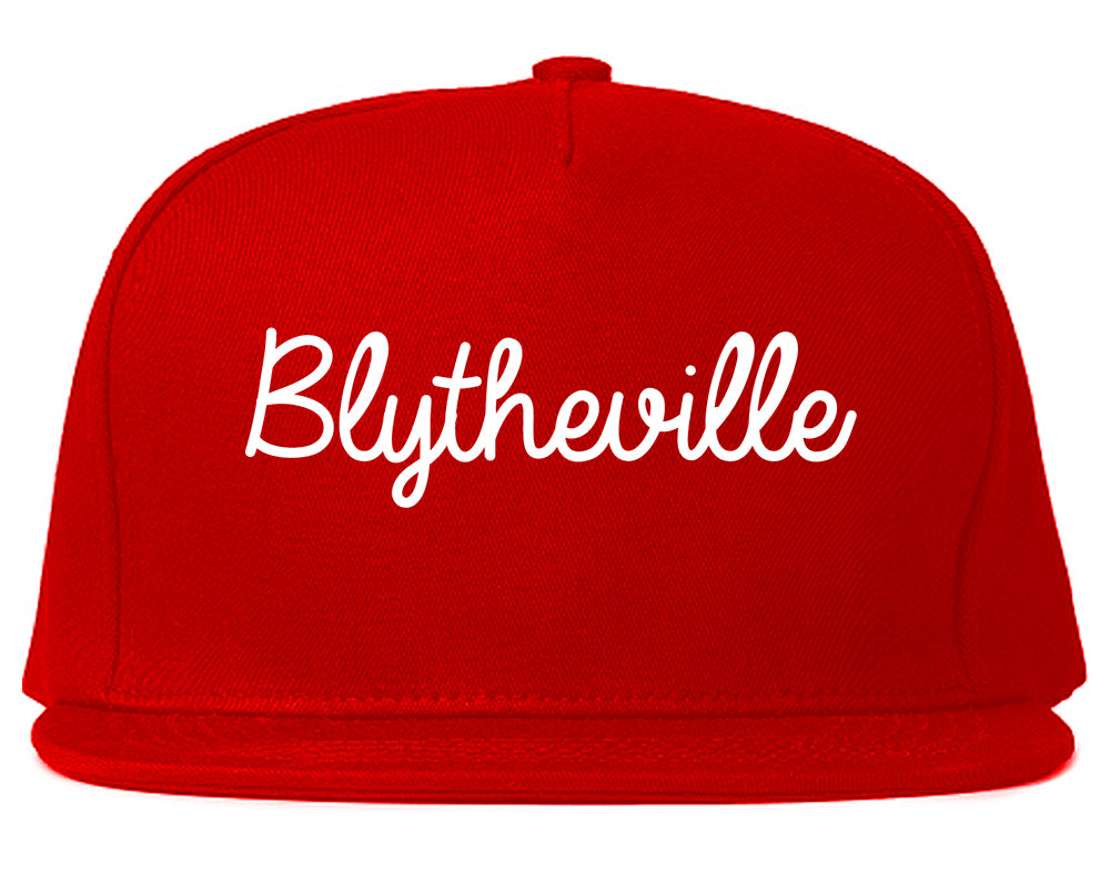 Blytheville Arkansas AR Script Mens Snapback Hat Red