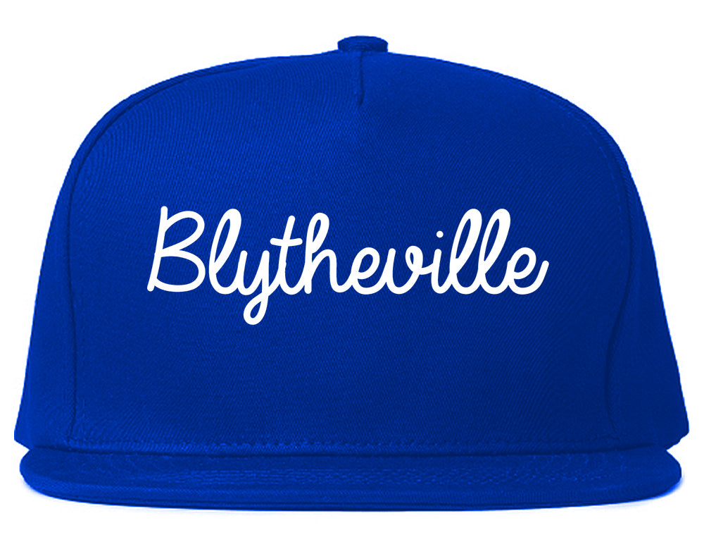 Blytheville Arkansas AR Script Mens Snapback Hat Royal Blue