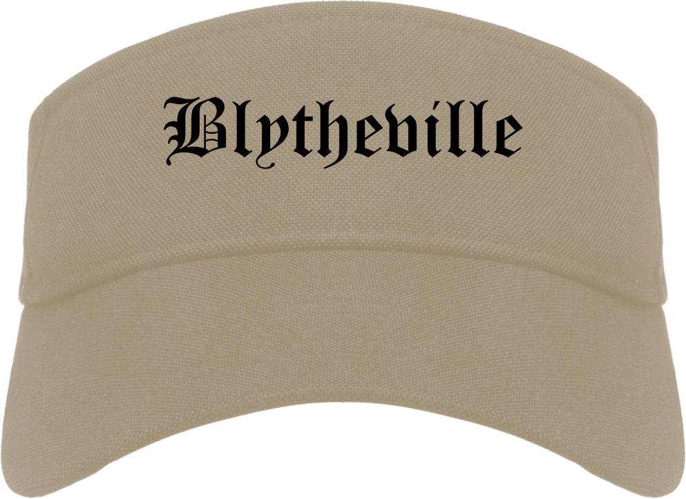 Blytheville Arkansas AR Old English Mens Visor Cap Hat Khaki