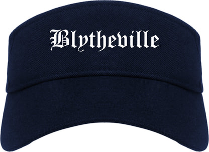 Blytheville Arkansas AR Old English Mens Visor Cap Hat Navy Blue