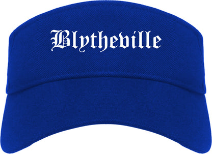 Blytheville Arkansas AR Old English Mens Visor Cap Hat Royal Blue