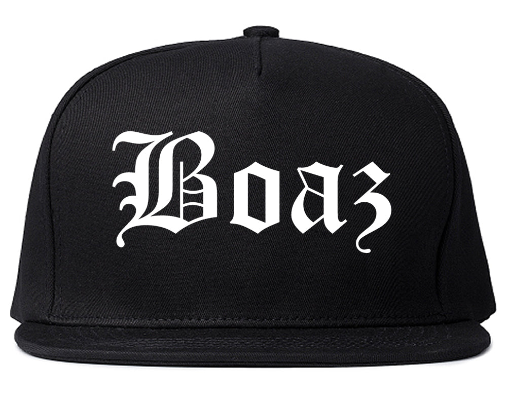 Boaz Alabama AL Old English Mens Snapback Hat Black