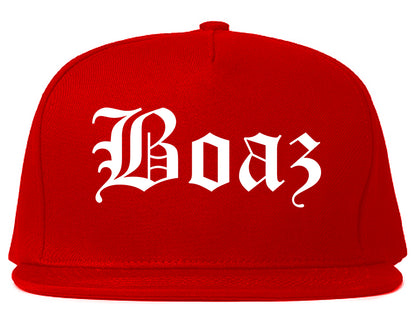 Boaz Alabama AL Old English Mens Snapback Hat Red