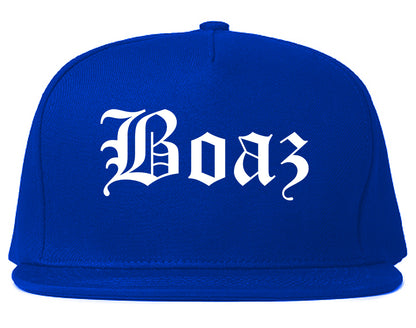 Boaz Alabama AL Old English Mens Snapback Hat Royal Blue