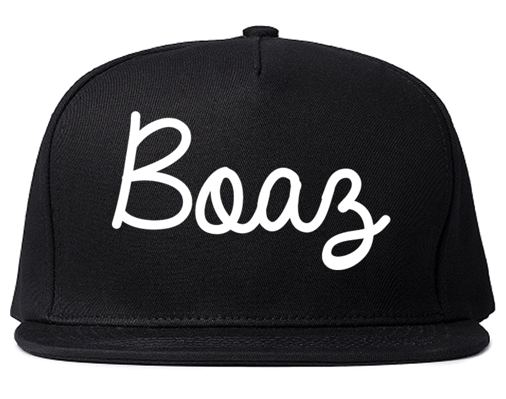 Boaz Alabama AL Script Mens Snapback Hat Black
