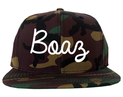 Boaz Alabama AL Script Mens Snapback Hat Army Camo