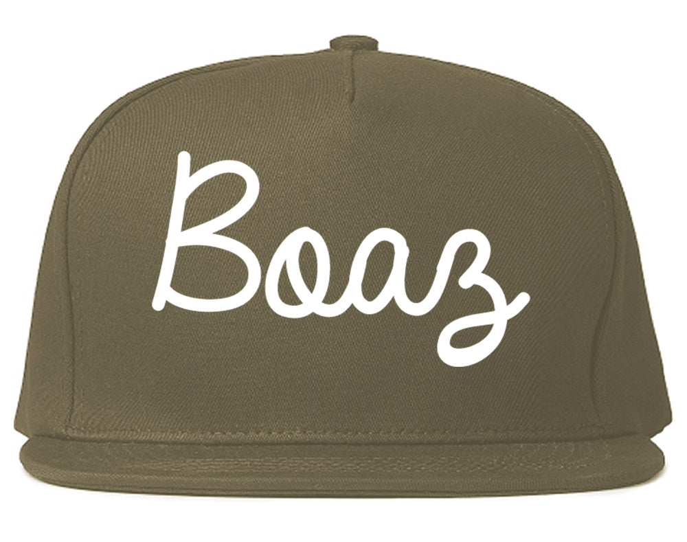 Boaz Alabama AL Script Mens Snapback Hat Grey