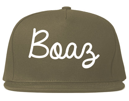 Boaz Alabama AL Script Mens Snapback Hat Grey