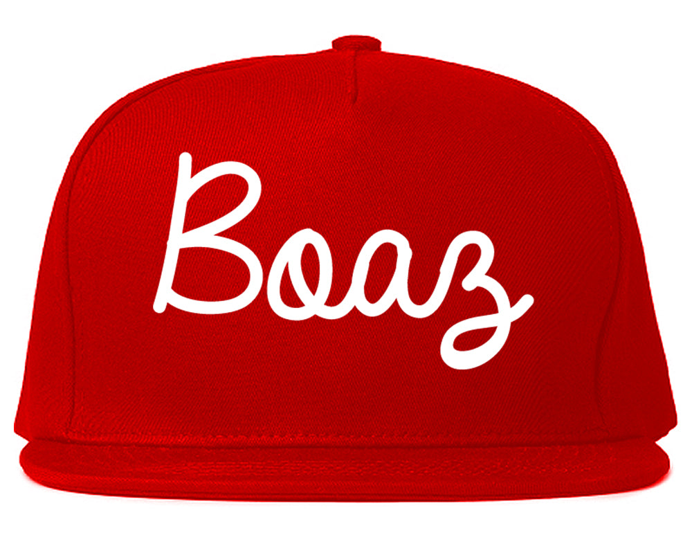 Boaz Alabama AL Script Mens Snapback Hat Red