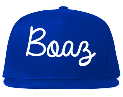 Boaz Alabama AL Script Mens Snapback Hat Royal Blue