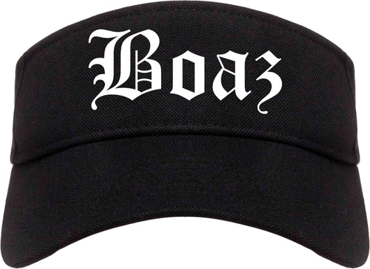 Boaz Alabama AL Old English Mens Visor Cap Hat Black