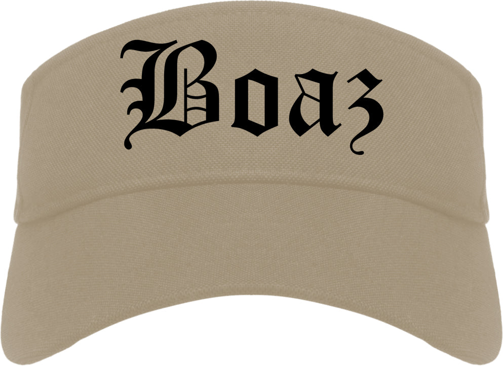 Boaz Alabama AL Old English Mens Visor Cap Hat Khaki