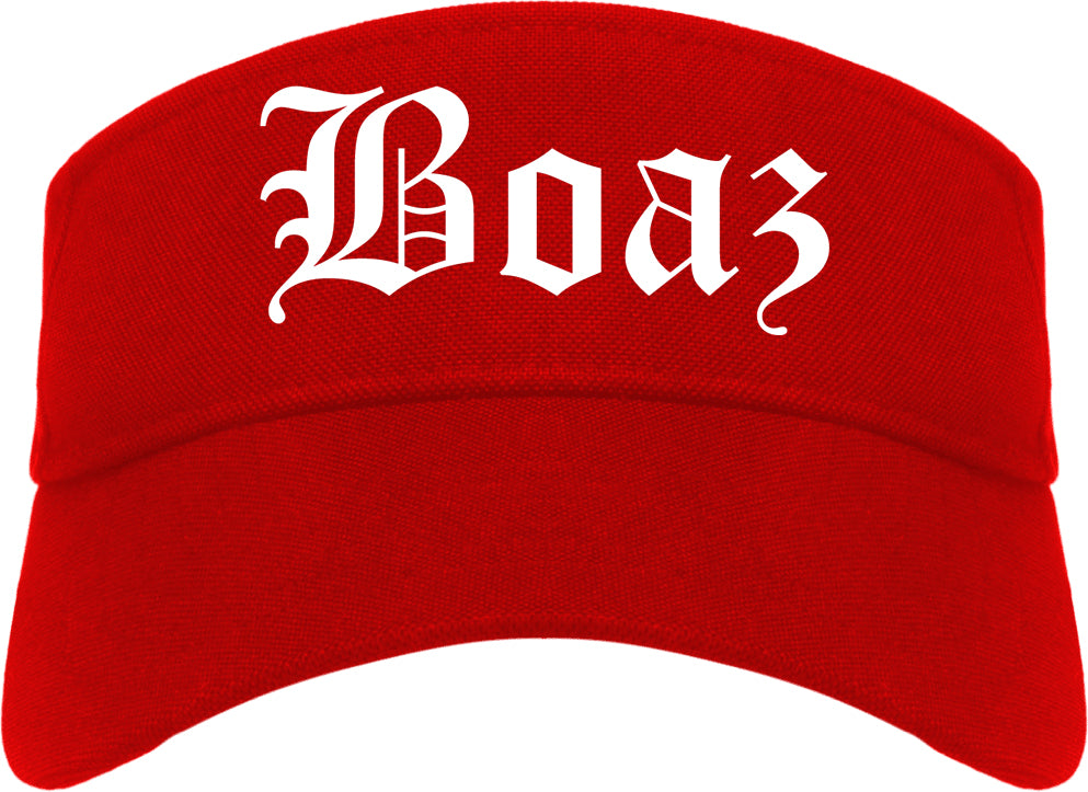 Boaz Alabama AL Old English Mens Visor Cap Hat Red
