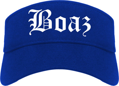 Boaz Alabama AL Old English Mens Visor Cap Hat Royal Blue