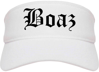 Boaz Alabama AL Old English Mens Visor Cap Hat White