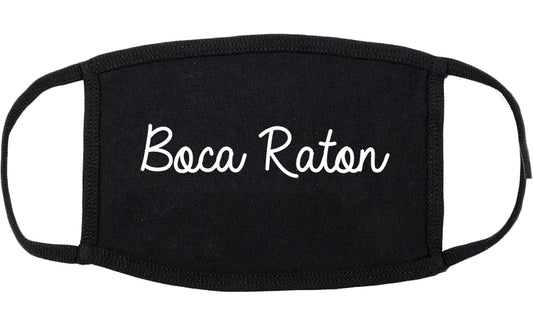 Boca Raton Florida FL Script Cotton Face Mask Black