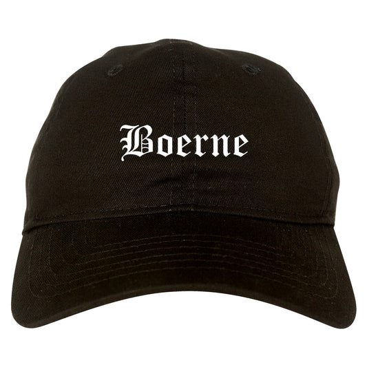 Boerne Texas TX Old English Mens Dad Hat Baseball Cap Black